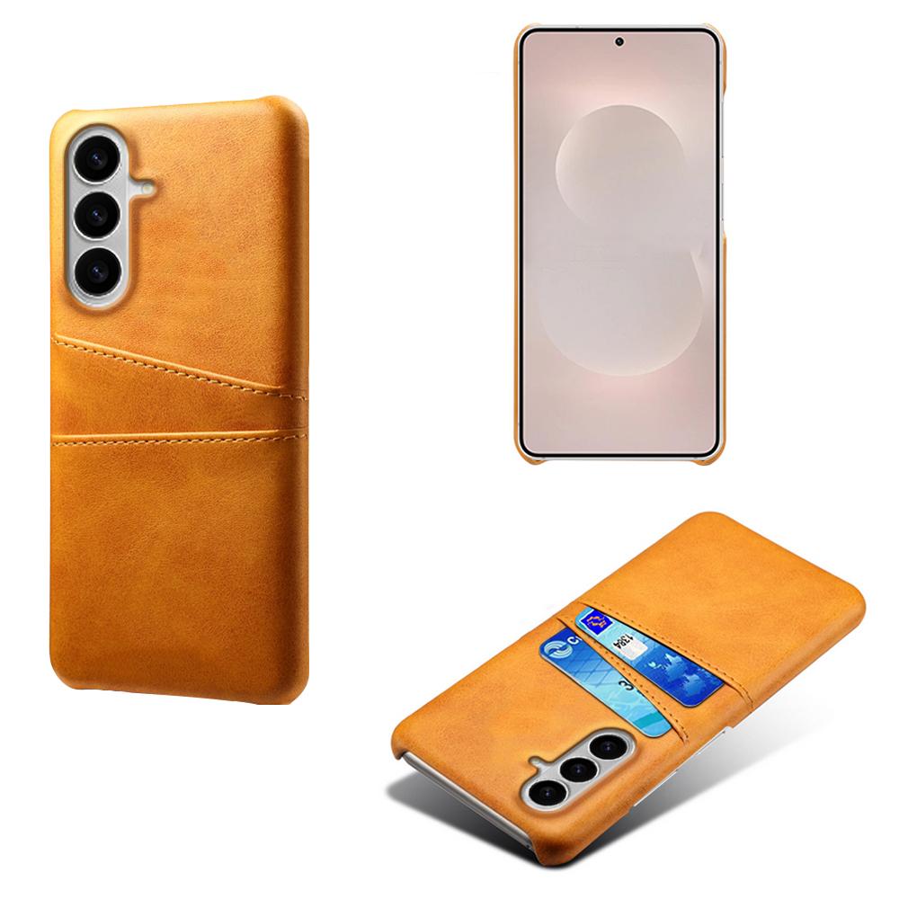 For Samsung Galaxy S26+ Case Dual Card Slots PU Leather + Hard PC Phone Cover