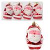 Set of 4 Santa Claus-shaped Baubles 7 Cm
