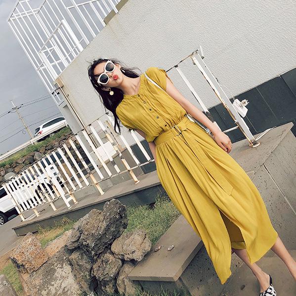 2024 Sommer Koreanischer Stil Chiffonkleid: Französisch inspiriert, Knielang, Elegant & Trendy