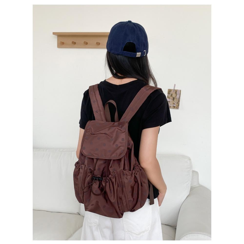 

New Large Capacity Summer Ins College Wind Flow Wave Point Design Travel Class Backpack for Women коричневий