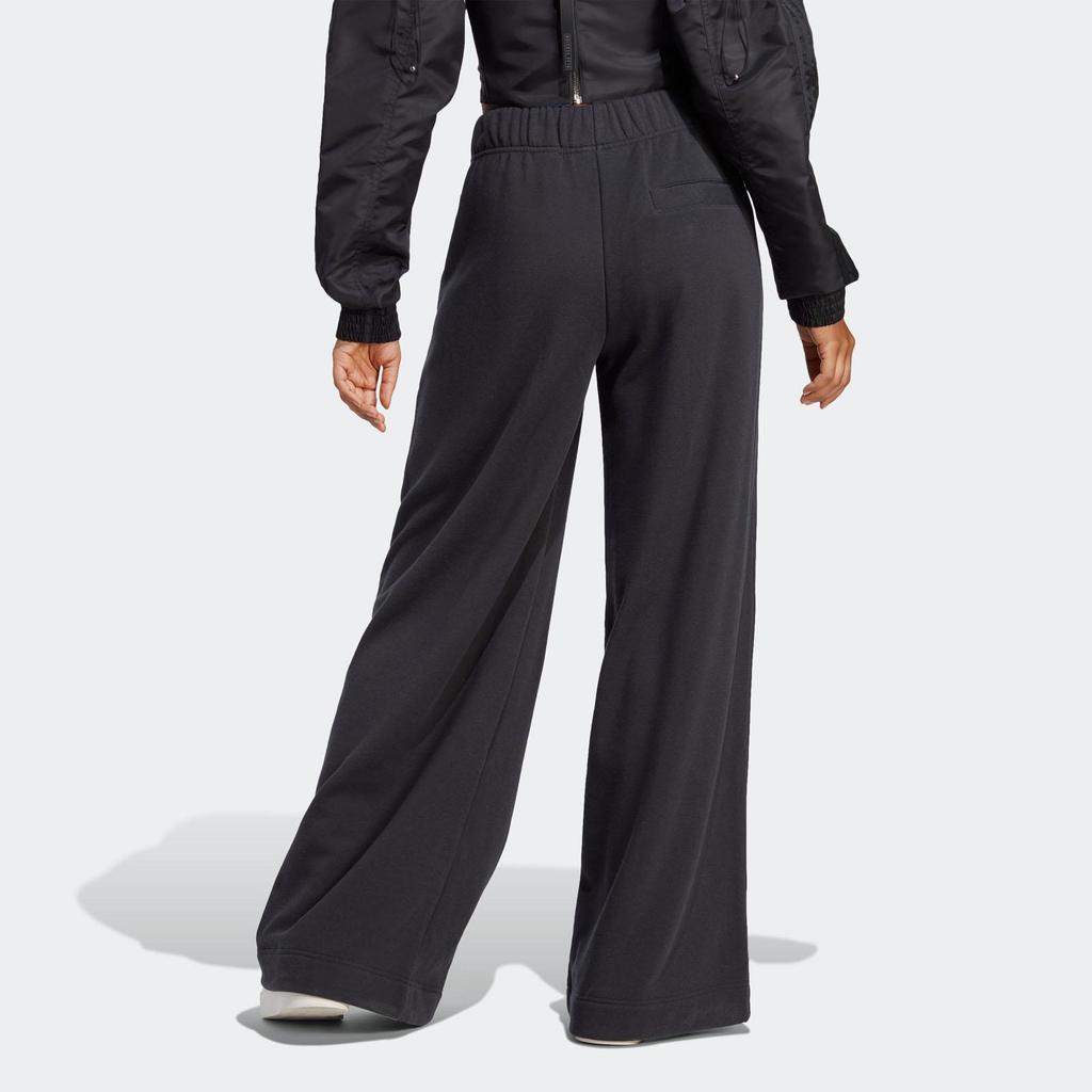 adidas Originals Blue Version Series Logo Pattern Drawstring Loose Sports Pants Women Bottoms Black IB5802