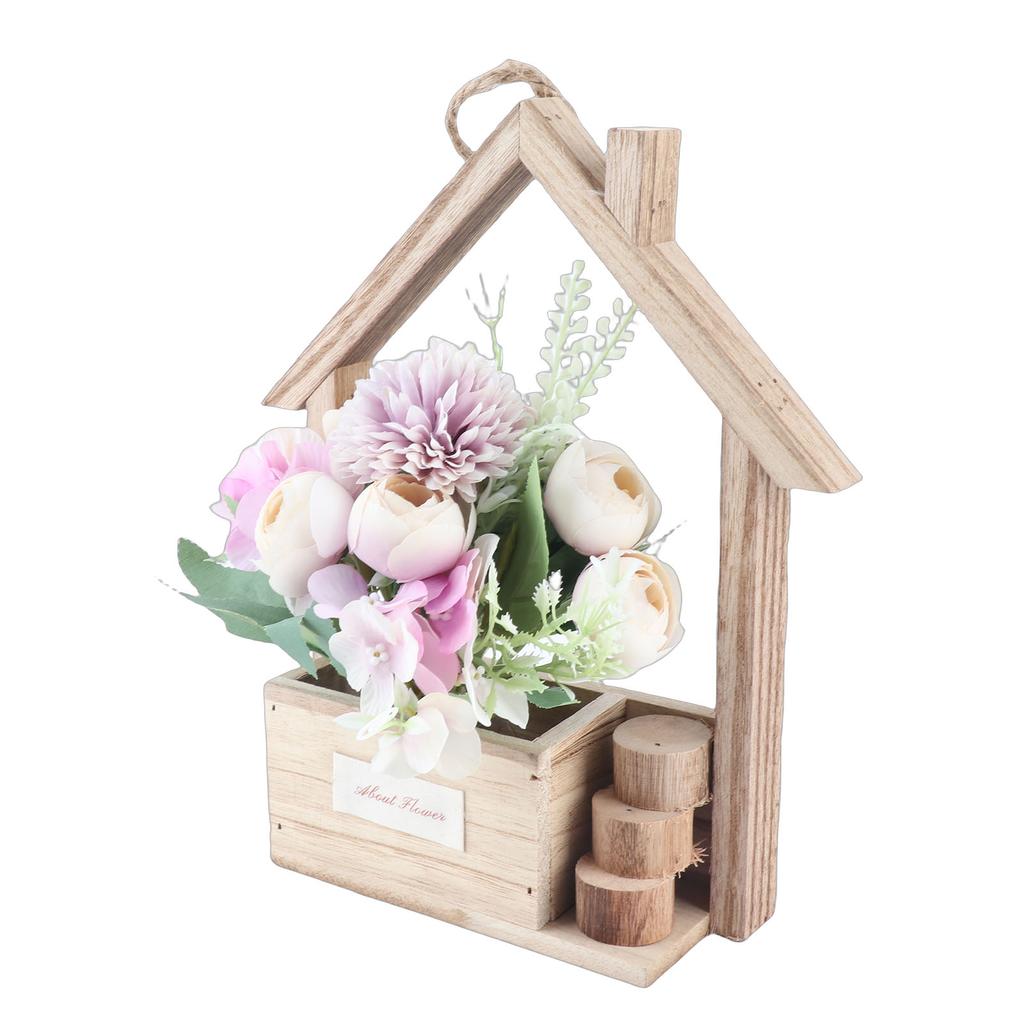 Hängeampel Kunstblumen Einzigartiger Wanddekorativer Pflanzkübel Blumenkorb mit Kunstblumen für Zuhause Wohnen