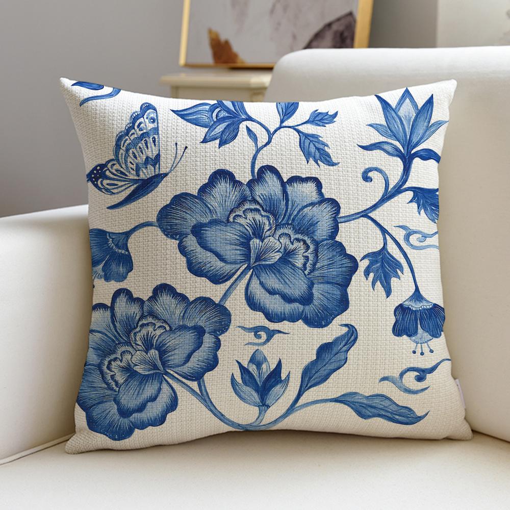 Elegant PPeony PatternS Cushion Cover Pcs Linen Throw Pillow Covers x x Modern Home Decor