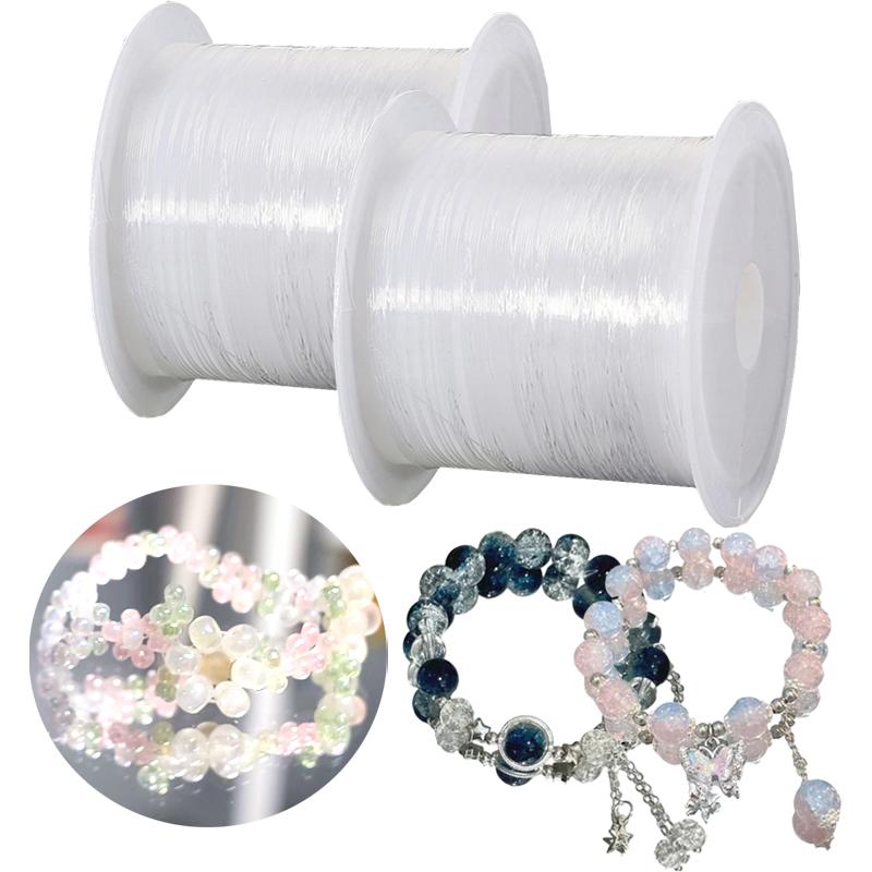 1-4Pcs Transparent Bracelet String Cord for Jewelry Making Bracelet Necklace Making Plastic Crystal DIY Beading No Elastic Cord