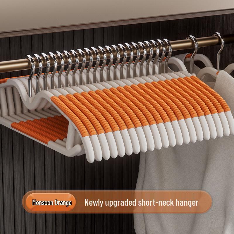 Non-Slip Narrow Short Neck Clothes Hanger with Anti-Shoulder Design