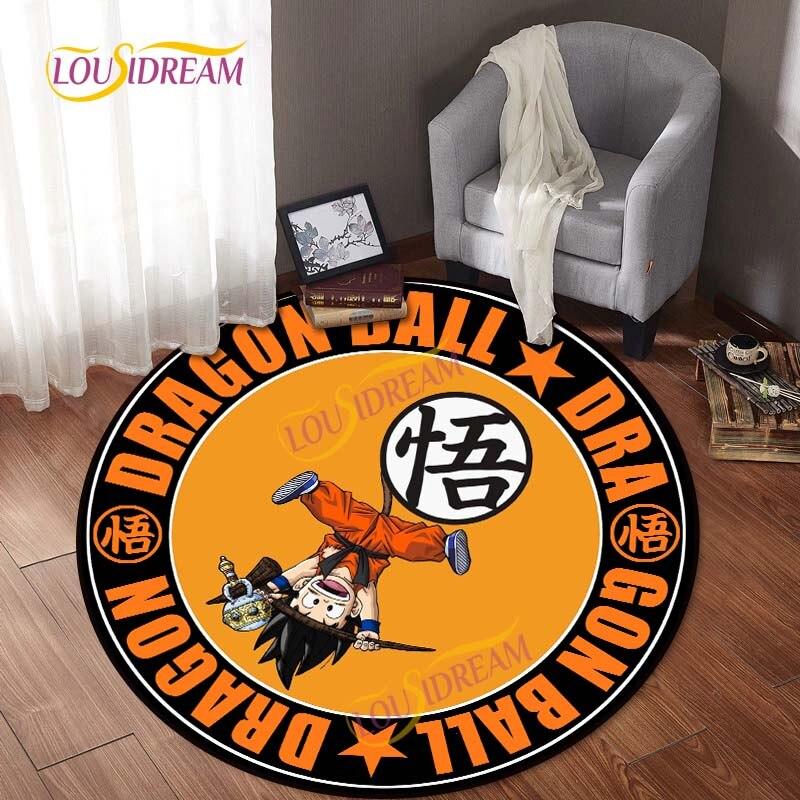 Kulatý kreslený japonský prvek domácí umění měkký protiskluzový koberec počítačová židle dětská herní podložka podlahová rohož dekorativní koberec
