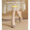 7520-5 [sheepskin] high-heeled wedding shoes women's thin heels summer 2025 new pointed rhinestone bow sandals