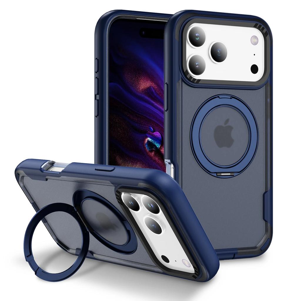 2-IN-1 Rugged Armor Wireless Charge Case For iPhone 17 Air 16E 15 14 Plus 13 12 11 Pro Max Metal Magnetic Holder Anti-Fall Cover