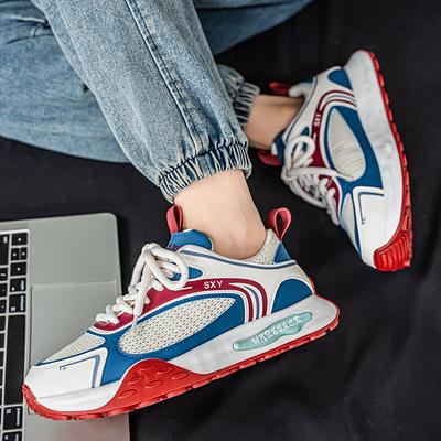 Neuer Herbstmodetrend Dicksohlige Freizeitschuhe für Herren Vielseitige Mesh Atmungsaktive Bequeme Low Top Plateau-Sneaker