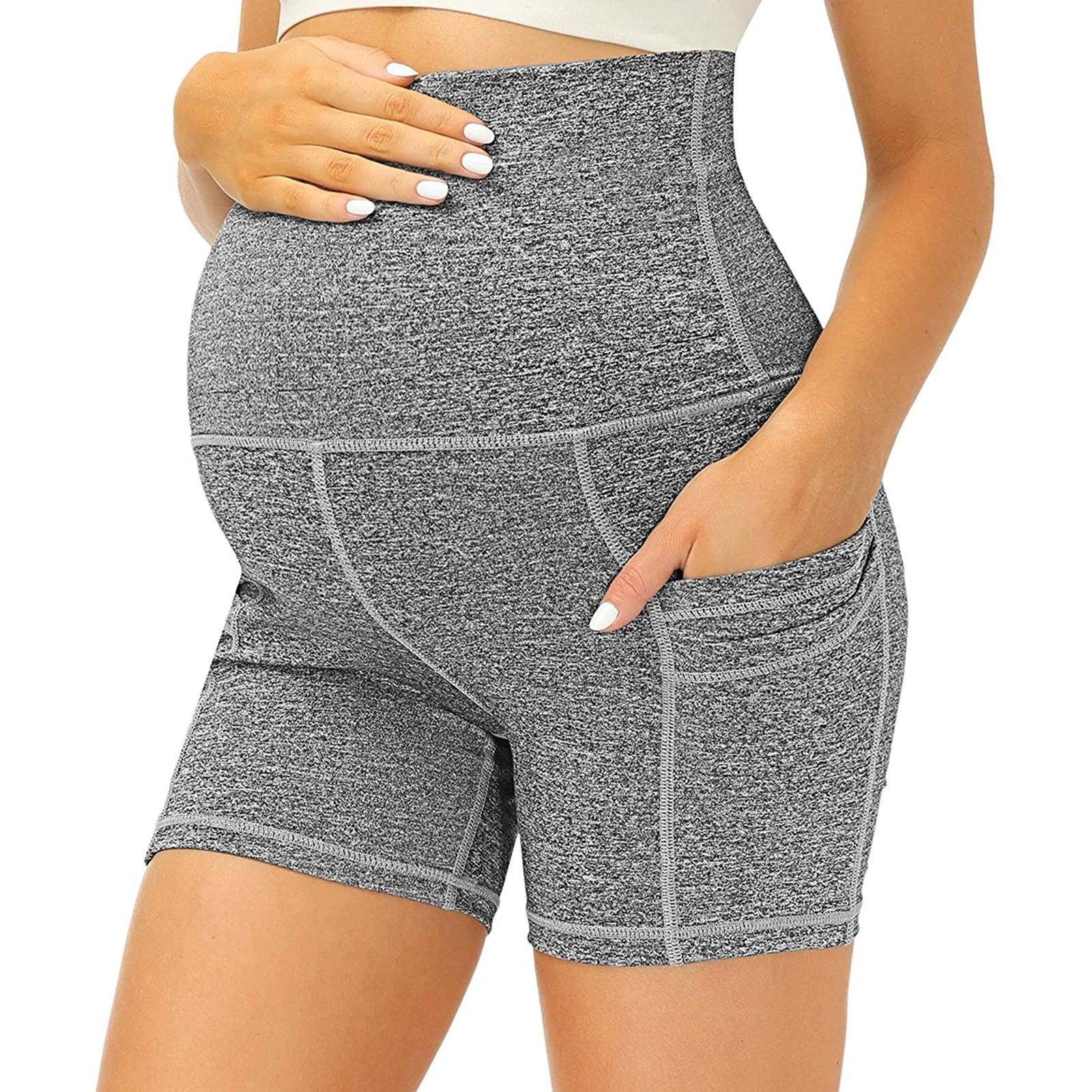 

Women s Maternity Shorts Abdominal Sports Yoga Workout Shorts With Pockets M