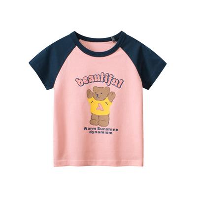 Summer Children's Short-sleeved T-shirt Children's Clothing New Korean Version Cartoon Bear Girl Baby Clothes