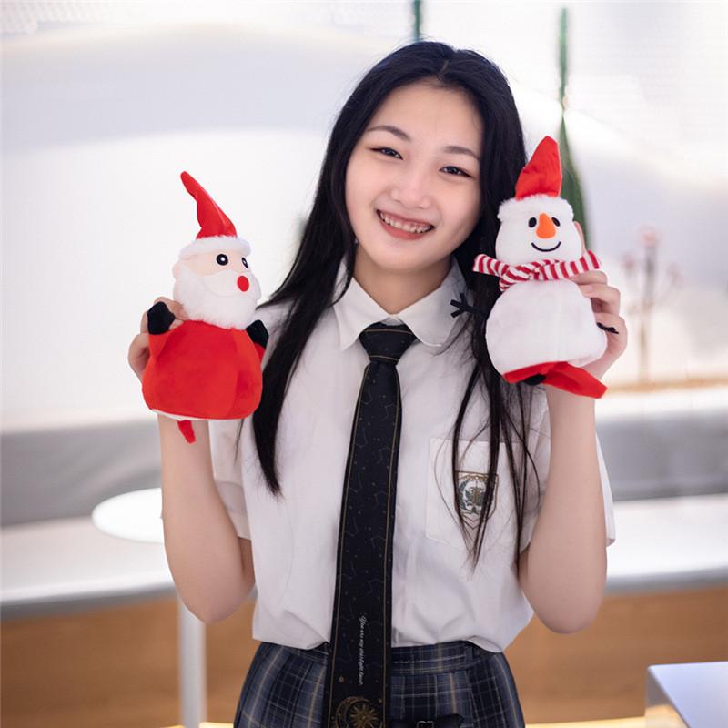 Santa Snowman Reversible Claus Plush Toy Flippable Christmas Doll Holiday Gift