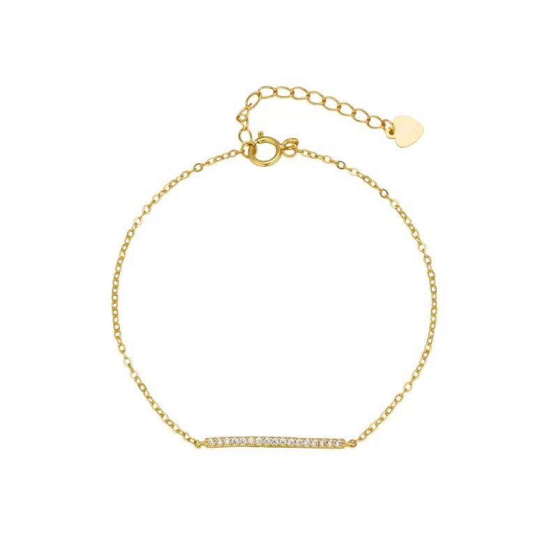 Sterling 18K Gold Plated Geometric Line Design Stackable Bracelet Women Minimalist Fashion Jewelry
