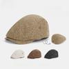Retro Style Ladies Beret With Polyester Fabric And Short Brim For Casual Autumn Wear