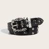 Niche Design High-End Gemini Doji Street Rock Harley Locomotive Retro Handmade Imitation Cowhide Belt