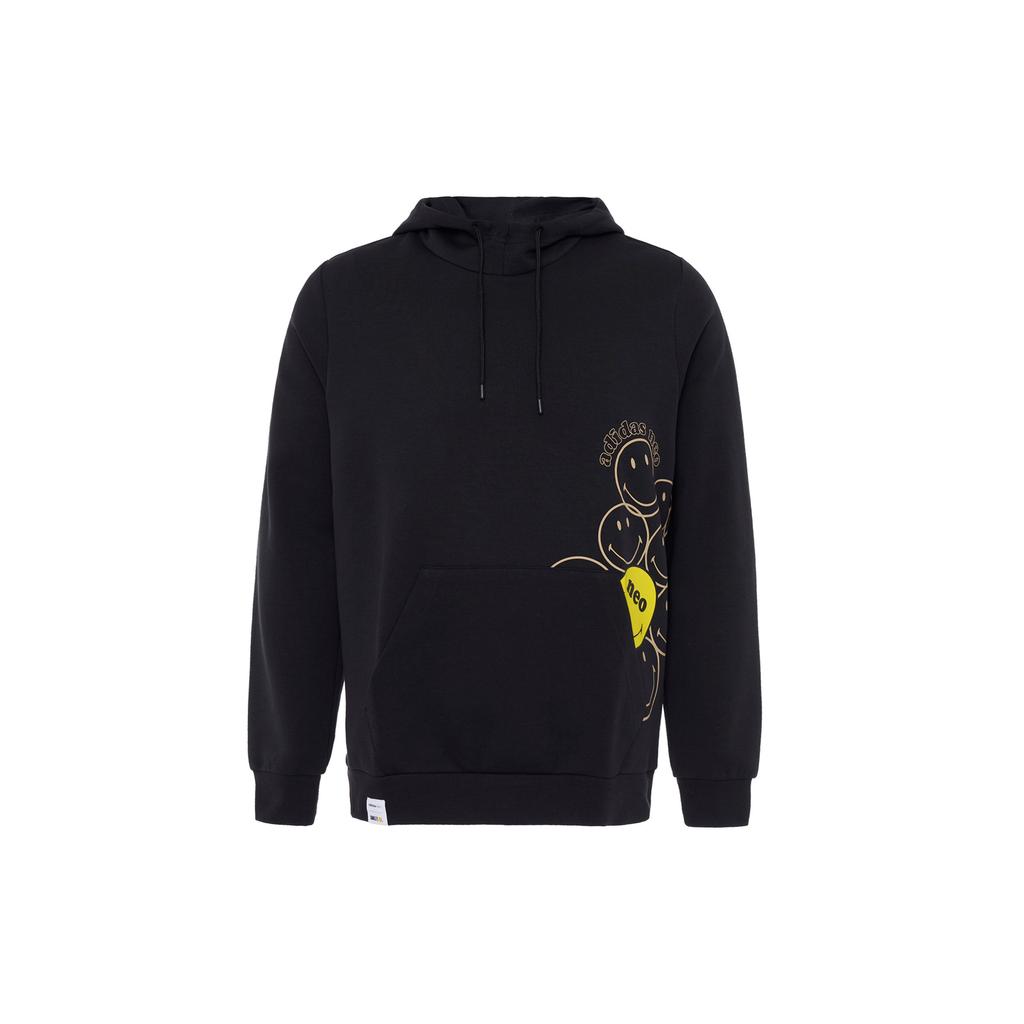 adidas Neo X Smiley Co-Brand Casual Breathable Sports Hoodie Men Hoodie Black HE7955