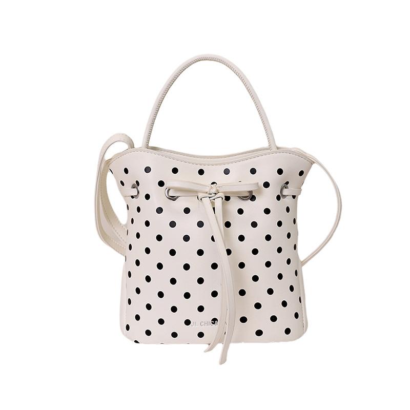 Bag for Women, Niche, High Beauty, Wave Point, Hand-held Bucket Bag, Korean Version, Fashionable and Versatile, Single Shoulder Crossbody