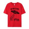 My Ride Alien Flying Saucer UFO Abduction Design Cotton Fabric Luxury Designer T-Shirts For Men Hip Hop T-Shirt Print