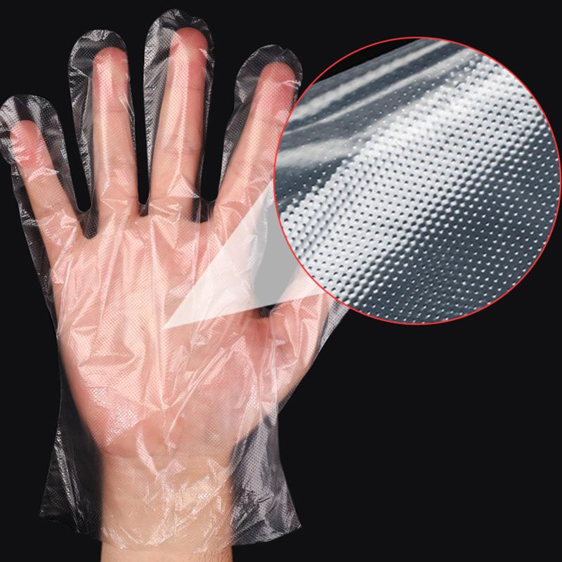 WTEMPO 200 Stück transparente Einweghandschuhe in Lebensmittelqualität, essbare Folienhandschuhe, Hygiene-Reinigungshandschuhe, Mehrzweck-Küchenbedarf