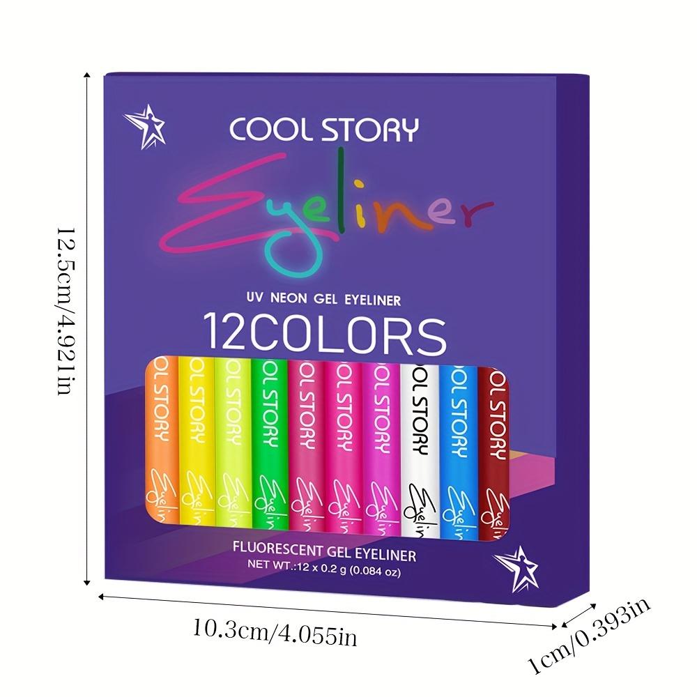 Set di 12 matite eyeliner, ombretto in penna con bagliore UV fluorescente, pittura per il corpo neon eyeliner liquido penna per trucco per festival musicali