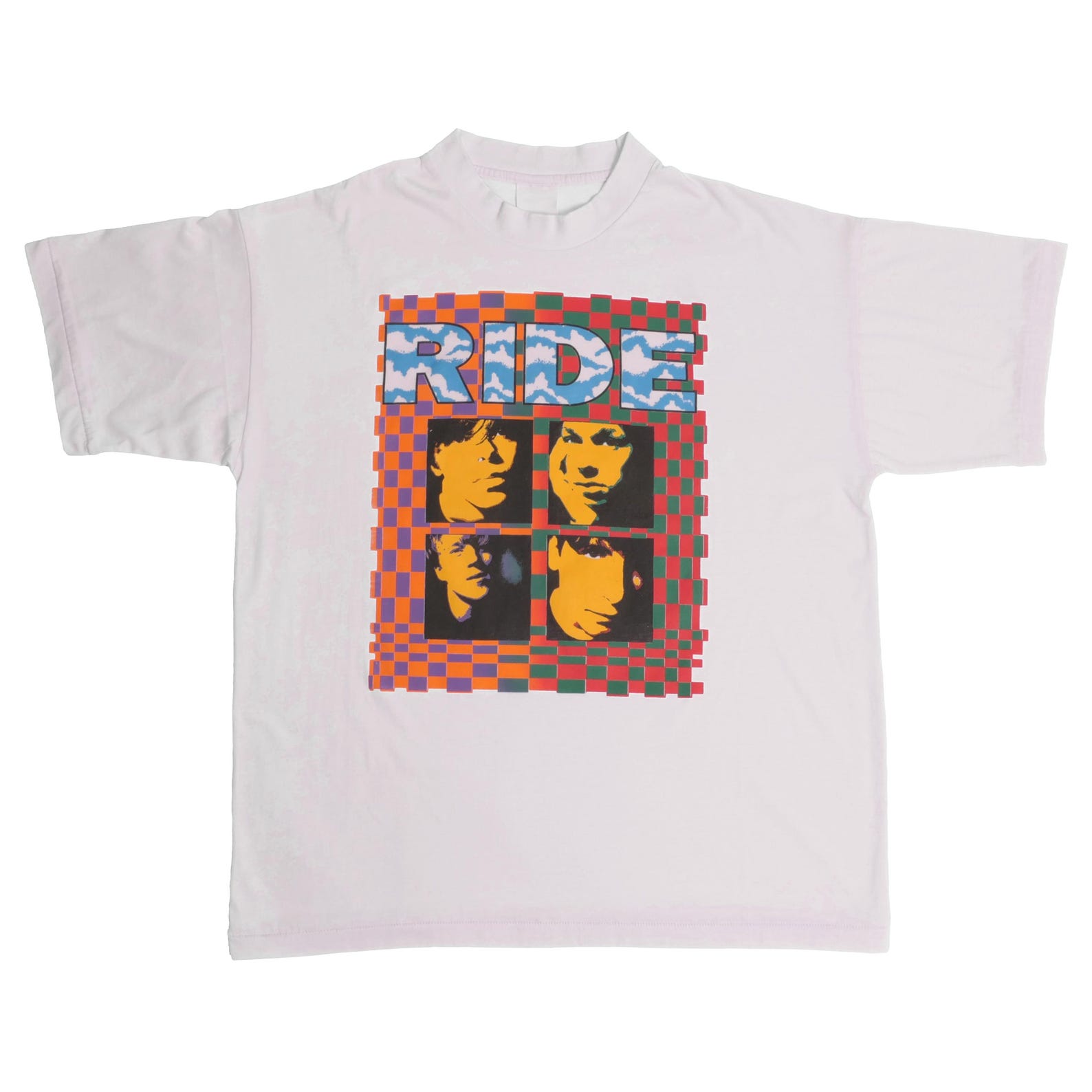 Vintage RIDE Nowhere Shoegaze UK Band Tee *Single Stitch* Checkerboard Tour Ambient Post Alternative Grunge Band Shirt Slowdive Album XL L