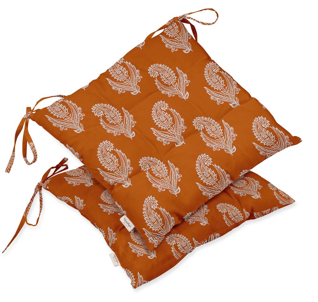 Vargottam Indoor Outdoor Tufted Printed Square Seat Patio Cushion Set Of 2 Water Resistant Patio Furniture Seat Cushion 19-inches, Brown |