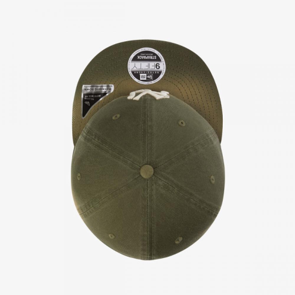 New Era New York Yankees Waschbar Retro Krone Strapback Oliv Ml