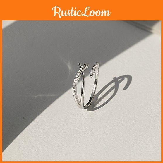 Cross Fashionable Geometric Ring With Zircon Stone Chic And Simple Design Popular Among Influencers