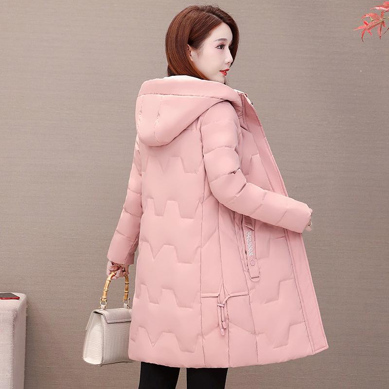 Women's Mid-Length Korean Style Down Jacket - Hooded, Thickened, Warm 90% White Duck Down Winter Coat