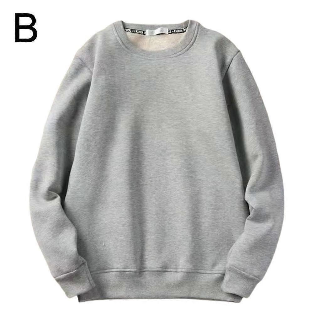 Mens Sweater Pullover Jumper Long Sleeve Crew Neck Warm Lamb Fleece Thickening