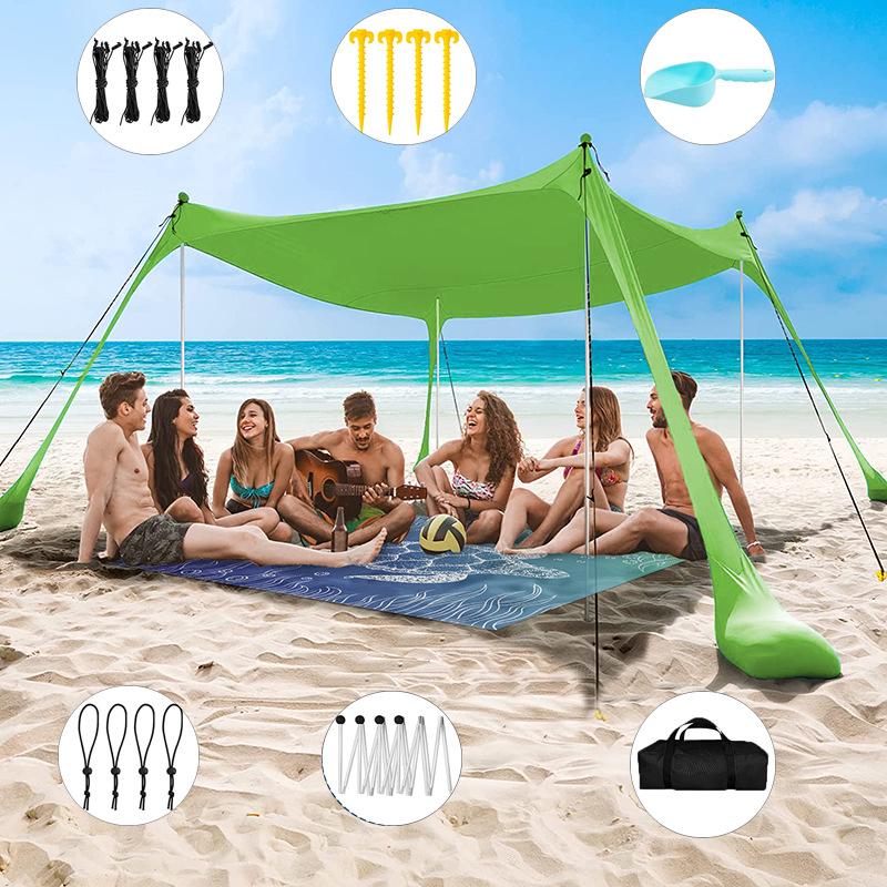 Portable Outdoor Sunshade Canopy: Beach Tent & Cooling Shelter for Camping & Fishing