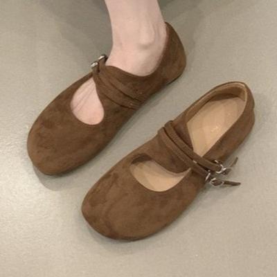 Mode Dames Platte Schoenen Suède Schoenen Designer Gesp Elegante Schoenen Mode Herfst Casual Mode Sneakers 2025 Nieuwe Trends Zapatillas De Mujer
