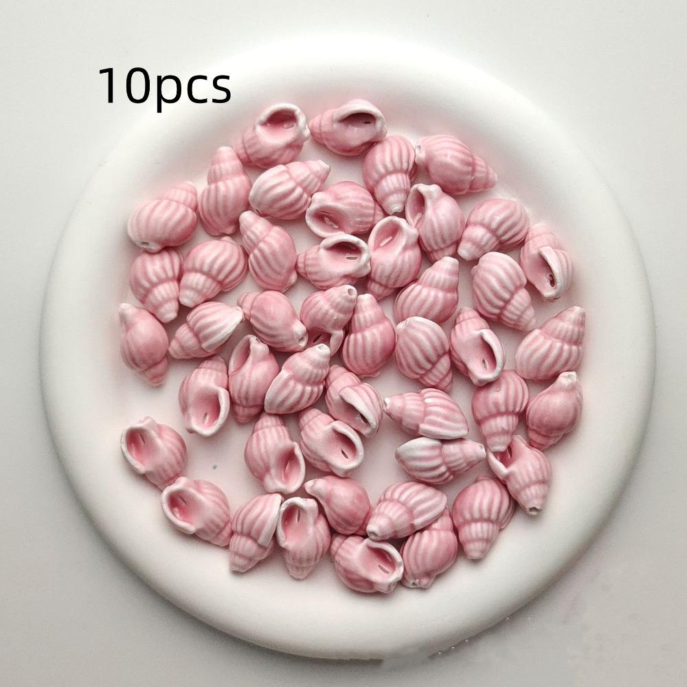 10pcs/set Colorful Conch Spacer Loose Beads Cartoon Jewelry Making Material DIY Accessories