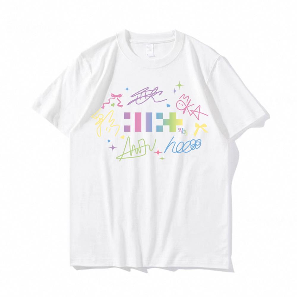 

Футболка ILLIT Высококачественная печать Панк футболки Короткий рукав Мужская Летняя футболка Готика Унисекс Уличная одежда 100% хлопок Топы Харадзюку M белый