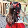 Flower Children Bow Wig Hairpin Tassels Ancient Style Hairpin Sweet Hanfu Hair Sticks  Baby