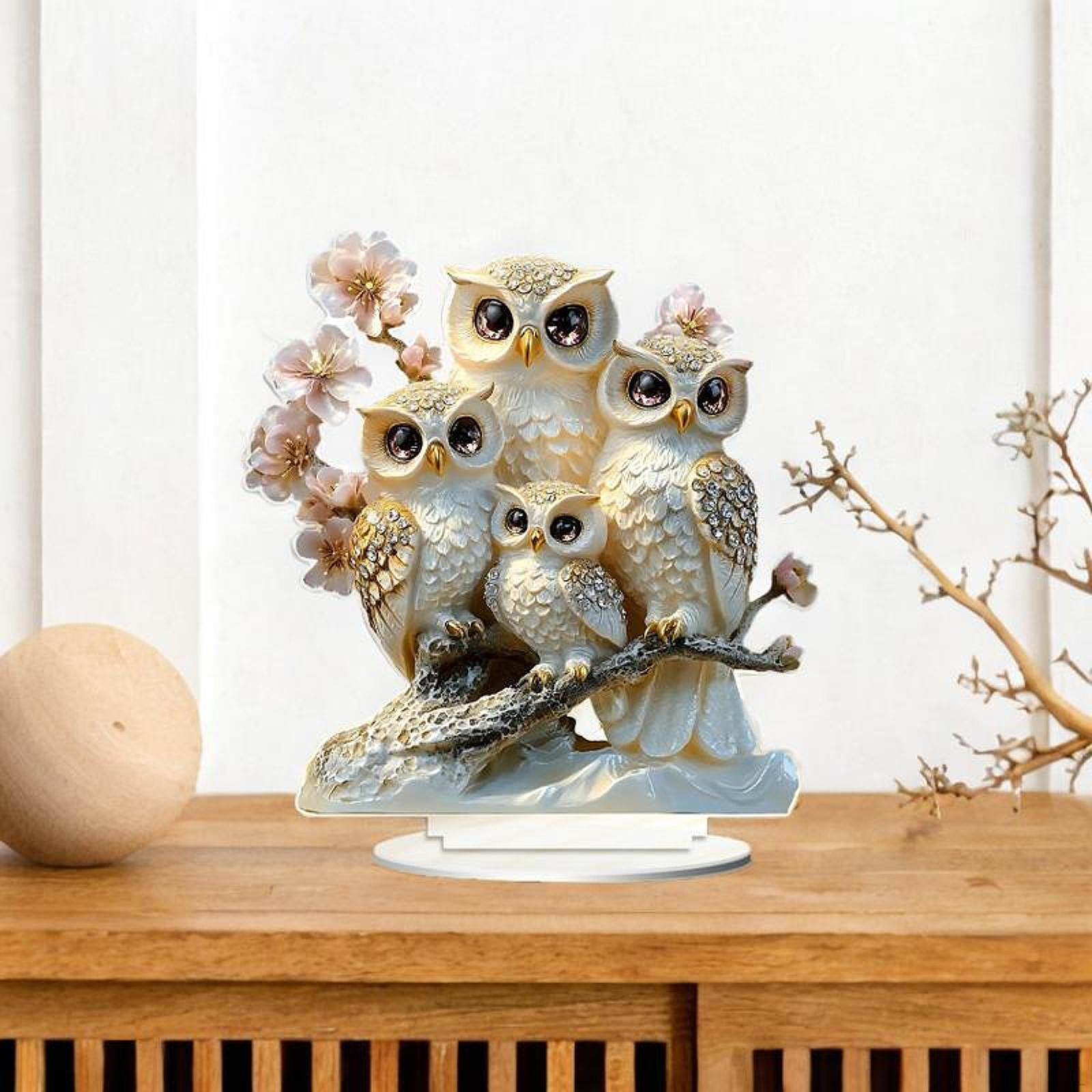 

2D Сова Акриловая Декоративная Табличка Художественное Ремесло Уникальная с Базовым Украшением Стола для Каминного Офиса Style A