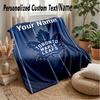 Toronto Maple Leafs Custom Flannel Throw Blanket Print Your Name Text Soft Warm Blanket Holiday Present