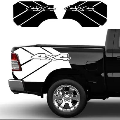 Pickup Rear Bed Side Stickers For Dodge Ram Rebel TRX Truck Trunk Graphics Grunge 4X4 Decor Decal Vinyl Cover Auto Accessories