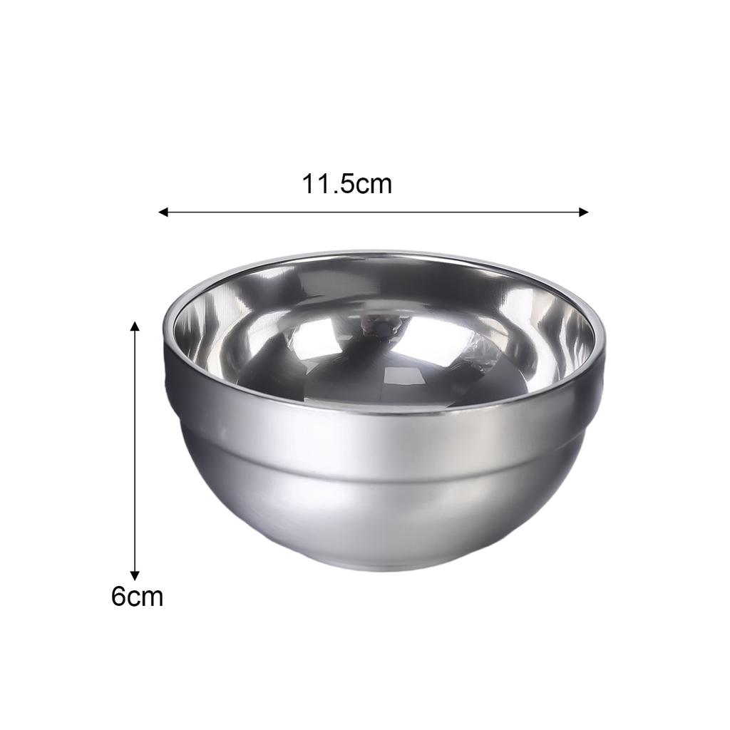 Stainless Steel Anti Scalding Bowls Double-layer Thickened Soup Rice Bowls Salad Ice Cream Dessert Bowl Kitchen Dining Tableware