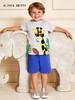 2026 Summer Kids' Animal Print Shorts & T-Shirt Set - European & American Style
