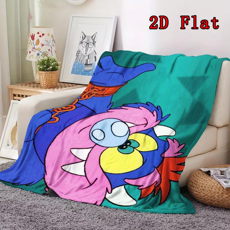 Pet Monster 2D Flat Pattern Flannel Blanket High quality All Seasons Warmth and Comfort Perfect for Christmas Gifts.MMT0918157