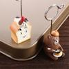 Creative Kawaii Stationery Resin Folder Clip Memo Clip Photo Card Stand Bread Cat Memo Holder