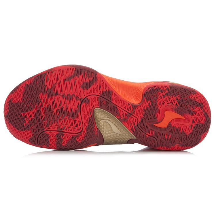 Li Ning Shadow 1 Cushioning High Top Basketball Shoes Unisex Red Yellow ABAL001-2