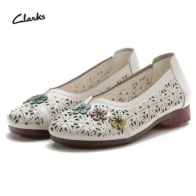 Summer Top Layer Cowhide Flat-soled Casual Beef Tendon Soles Women's Shoes Ethnic Style Genuine Leather Hollow Sandals Women's Mother's Shoes