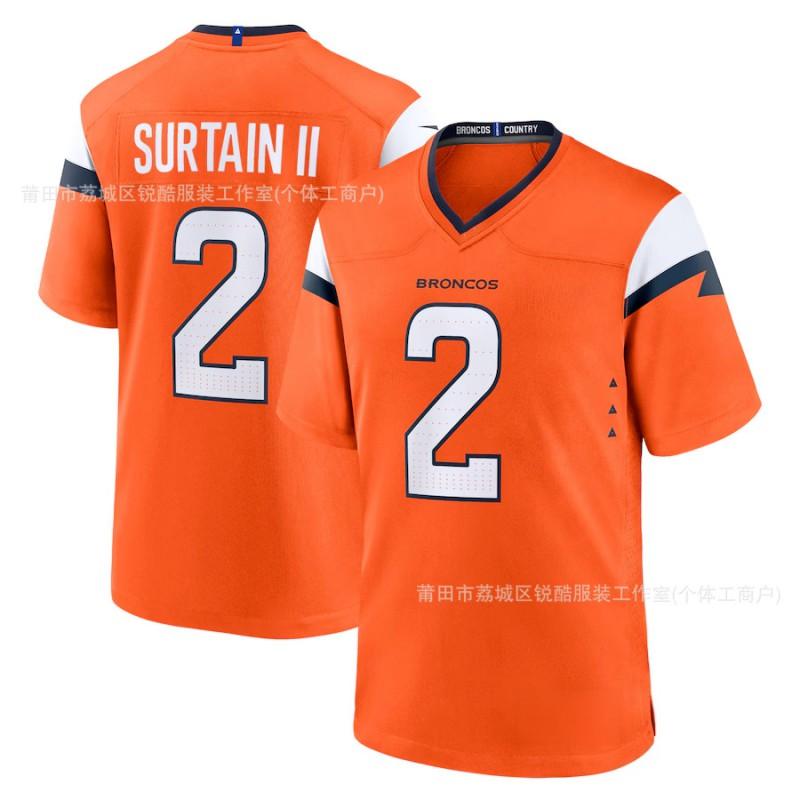 Denver Broncos NFL Fútbol Jersey Surtrin II 2 Hombres Mujeres Estilo Retro Ropa para Aficionados del Equipo Otoño Invierno
