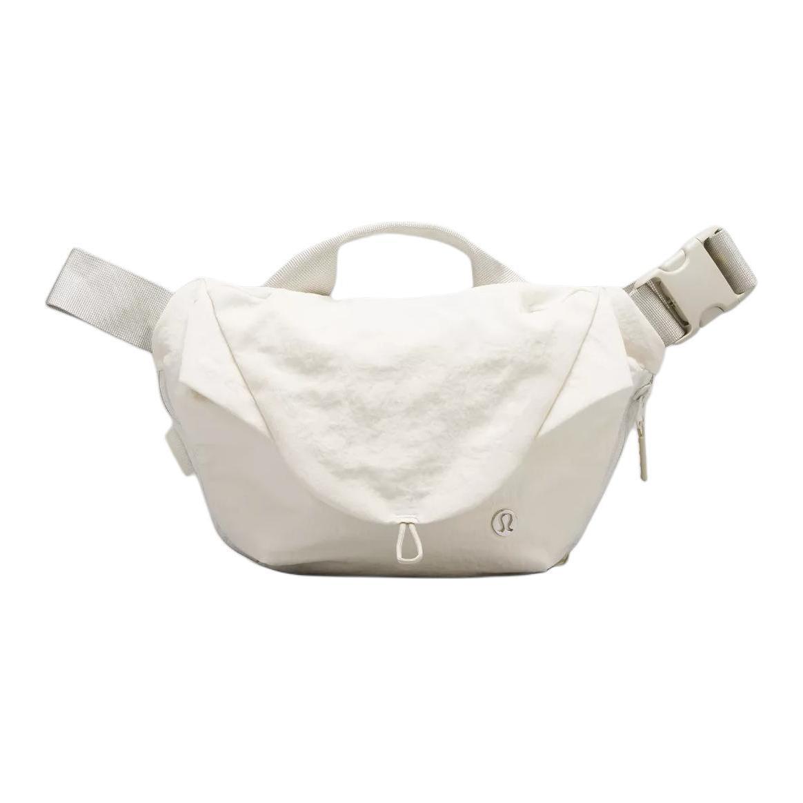 Lululemon Curved 3L Solid Versatile Nylon Tote Shoulder Crossbody Bag Unisex bags White Linen LU9BSJS-052929 Albumin & Linen