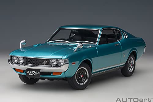 AUTOart 1/18 Scale Toyota Celica Liftback 2000GT (RA25) 1973 Turquoise Blue Metallic Finished Model