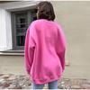 Women Cozy Pullover Autumn Winter Oversized Crew Neck Sweatshirts Fleece Thickened Warm Pullover Sweaters Comfy Fashion Outfits Clothes