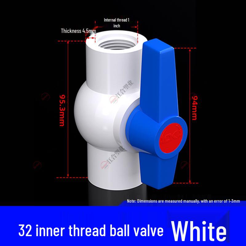 PVC Ball Valve for Water and Fish Tanks - 50mm Threaded Pipe Joint Valve Switch