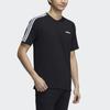 Adidas Neo Contrast Three Stripes Sport Round Neck T-Shirt Men Tops Black GP4919